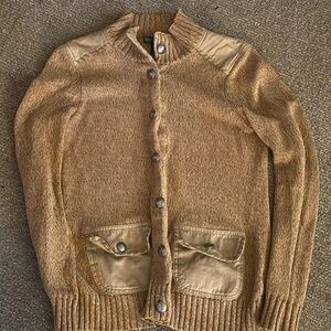 Ralph Lauren Men's Tan Sweater with Button Details